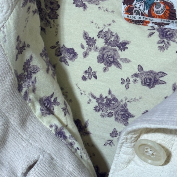 Y2K Free People Cream Knit and Lace Jacket FP Size 2 US Small - Picture 11 of 14